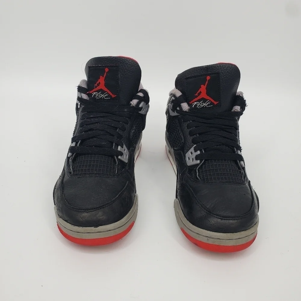 Nike Air Jordan 4 Retro GS Bred Reimagined Shoes 7Y 8.5 Womens FQ8213-006